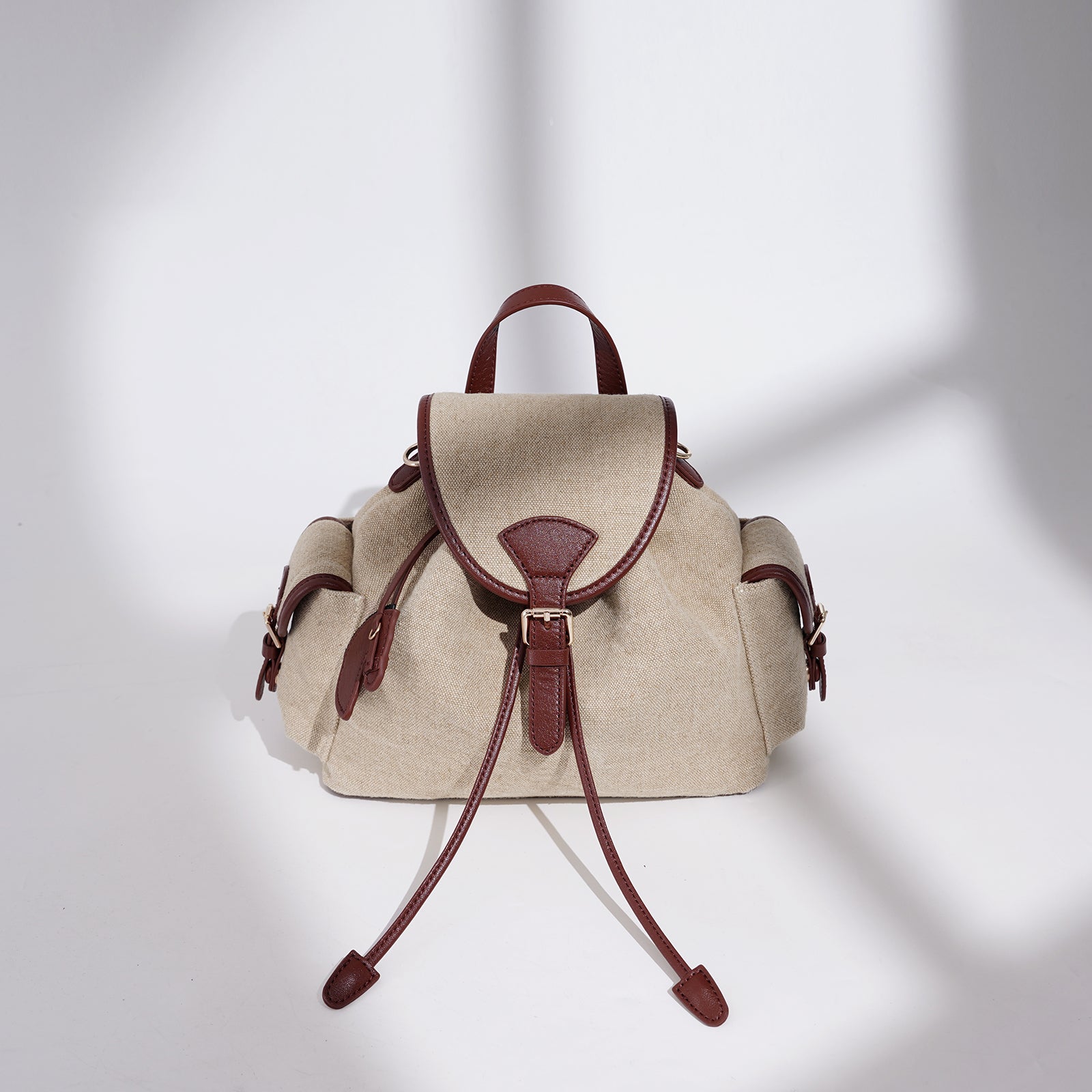 LELALIA Retro Linen Drawstring Casual Daypack
